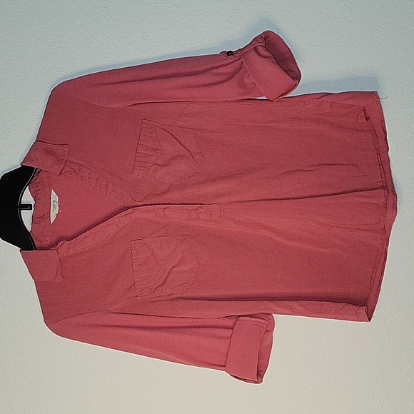 Sonoma Roll-Tab Henley Shirt, Blouse, S, Terracotta, GUC - Picture 5 of 5